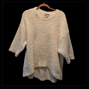 Tommy Bahama Sweater Women’s M Island Soft White Crew Neck Ribbed 3/4 Sleeve